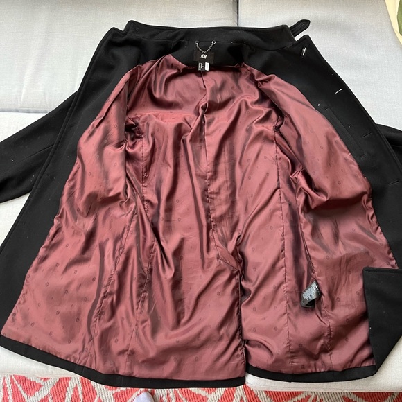 H&M men’s black pea coat - Picture 4 of 4